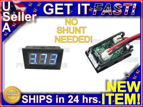 Blue 10a dc digital led display panel amp / ammeter monitor meter shunt built in for sale