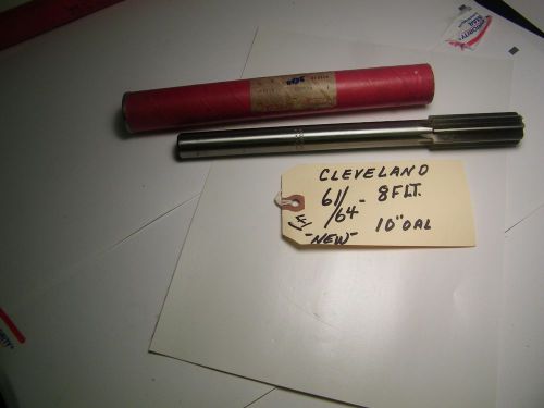 CLEVELAND-, STRAIGHT FLUTE HAND  CHUCKING REAMER -61/64&#034;  10 &#034; OAL.NOS