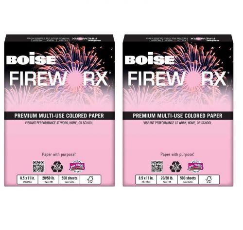 Boise Fireworx Paper Letter Powder Pink 20 lb 500 Count CAS MP2201PK Pack of 2