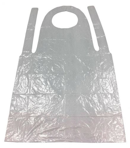 Disposable Apron, White, 28x46 in. L, PK 100