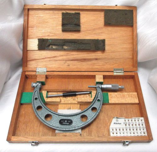 MITUTOYO NO.126-142A 5-6&#034; THREAD ANVIL MICROMETER .001&#034; W/ CASE