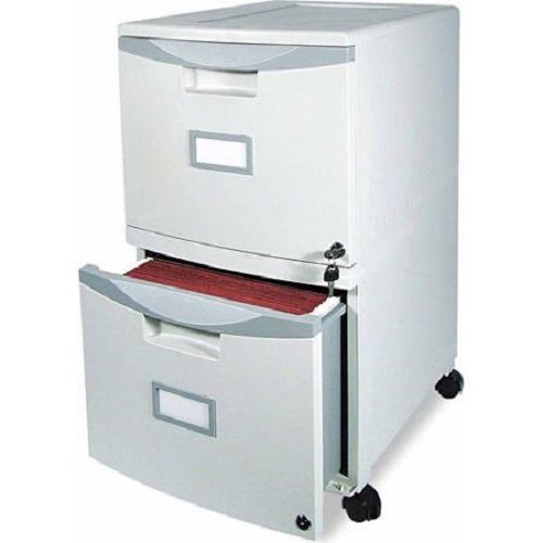 Storex 2-Drawer Mobile Filing Cabinet, Grey, USED