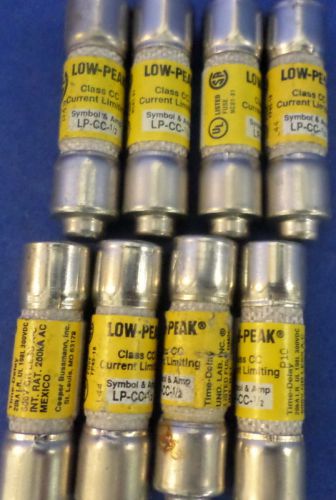 BUSS LOW-PEAK LP-CC-1/2, CLASS CC 600V FUSE, LOTS OF 8