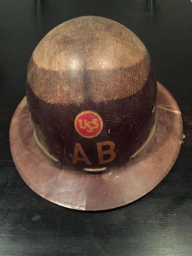 VINTAGE AMERICAN BRIDGE COMPANY FULL BRIM HARD HAT FIBERGLASS UNITED STATE STEEL