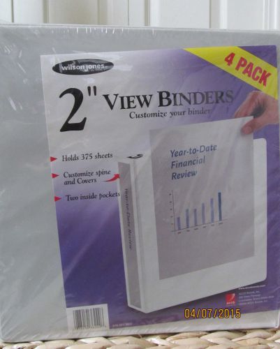 Wilson jones Clearview locking 2&#034; White view binder - 4 pack