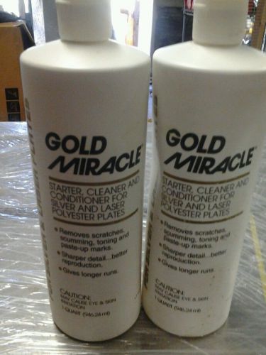 NEW Burnishine 2 Quart bottles of Gold Miracle plate cleaner