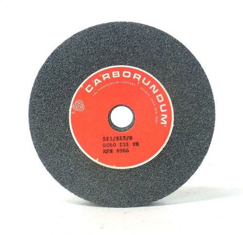 CARBORUNDUM GRINDING WHEEL GC60 I11 VR, 5&#034; x 1/2&#034; x 5/8,&#034; RPM 4966