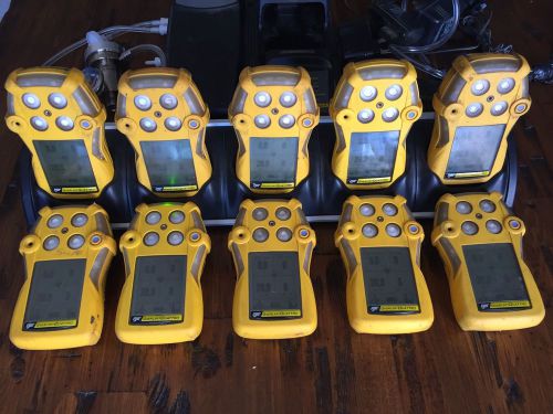 (10) bw gas alert quattro gas monitor detector o2 co h2s lel microdock ii unit for sale