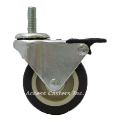 2d8tptb-62 2&#034; swivel caster w/ tech lock brake, 3/8 - 16 x 1-1/2 threaded stem for sale