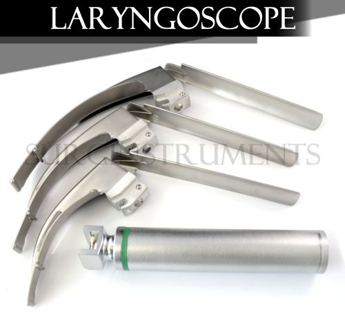 MCCOY FLEXI-TIP FIBEROPTIC LED Laryngoscope SET- BLADE # 2 &amp;3 &amp;4, MEDIUM HANDLE