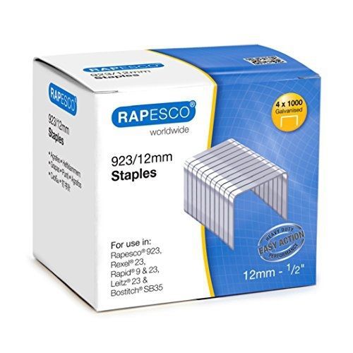 Rapesco Heavy Duty 923 Series 1/2-Inch Staples, Box of 4000 (S92312Z3)