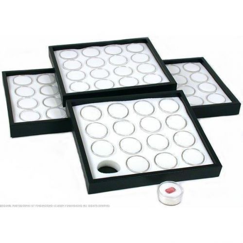 4 16 white gem jars display inserts &amp; stackable tray for sale