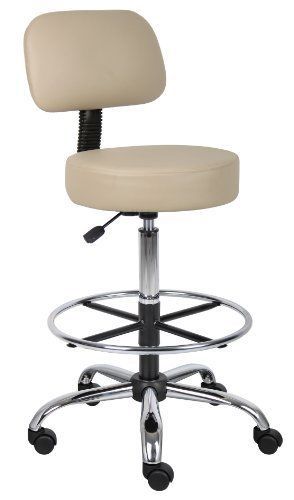 Boss B16245-BG Caressoft Medical/Drafting Stool with Back Cushion