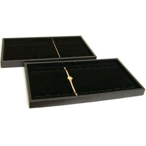 2 black bracelet display travel tray pen &amp; knife case for sale