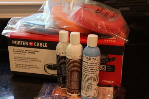 Porter-cable 7346sp 6-inch random polisher + optimum car detailing kit w/ pads for sale