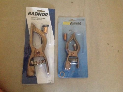 2 Radnor Ground Clamps Lgc-500, 500 Amp, PGC-200, 200 Amp Welding