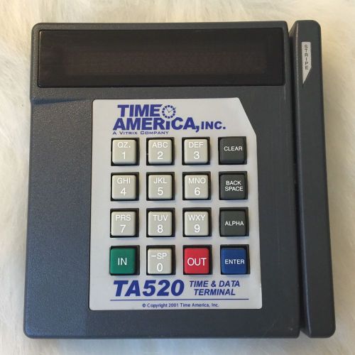 Time America Inc Punch Time Clock Data Terminal TA520 2001 Vitrix