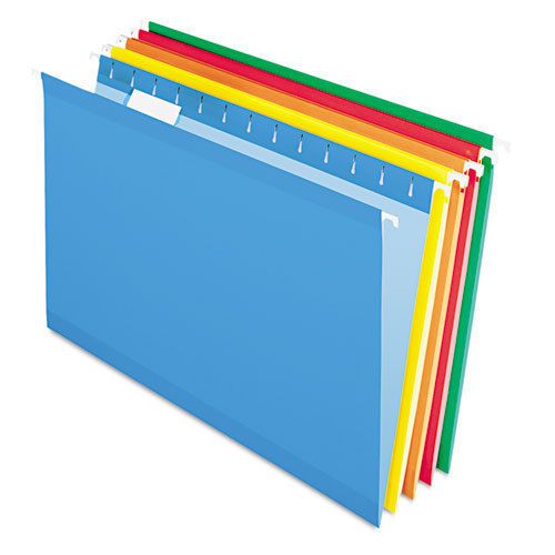 Pendaflex reinforced hanging folders, 1/5 tab, legal, assorted, 25/box for sale