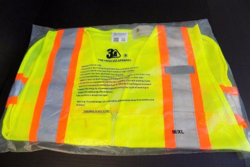 Hi visibility safety vest - class 2/level 2- m/xl-new in pkg.-3a safety groups for sale