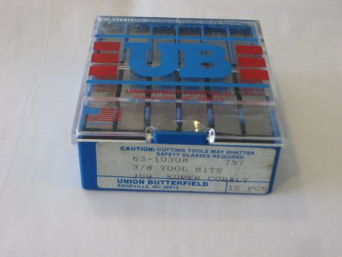 Union Butterfield 757 3/8&#034; x 3/8&#034; x 3&#034; HSS Super Cobalt Blank Tool Bits 12pcs.