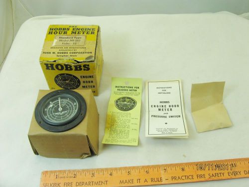 Vintage hobbs engine hour meter model mi-253 12 volt new old stock in original b for sale