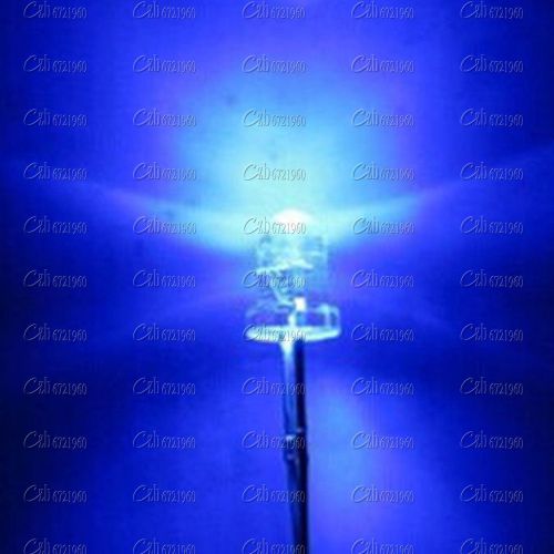 100PCS 3mm Blue 5000MCD Round Flangeless Water Clear LED Light  + Resistors