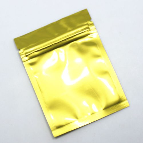 7.5x10cm flat gold aluminum foil ziplock bags mylar food grade packaging pouches for sale