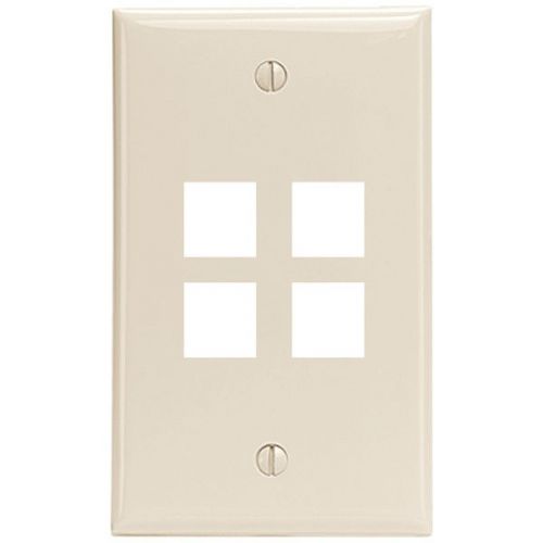 Leviton 41080-4TP Quad-Port QuickPort Wall Plate - Light Almond