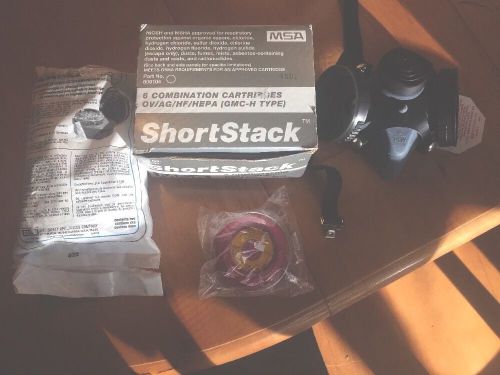 Msa respirator mask combination cartridges &#034;shortstack&#034;  &amp; gme-p100 for sale