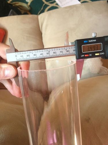 3.5&#034; OD CLEAR ACRYLIC PLEXIGLASS TUBE  Cylinder 3-1/2” OD 3-1/4&#034; ID. 6 Foot Long