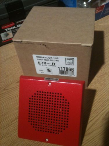 LOT OF 2 NIB WHEELOCK COOPER E-70 FIRE ALARM EVAC SPEAKERS RED