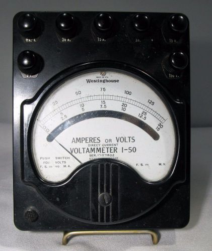 Vintage Westinghouse VOLTAMMETER 1-50 Type PX-14 Heavy BAKELITE - EUC