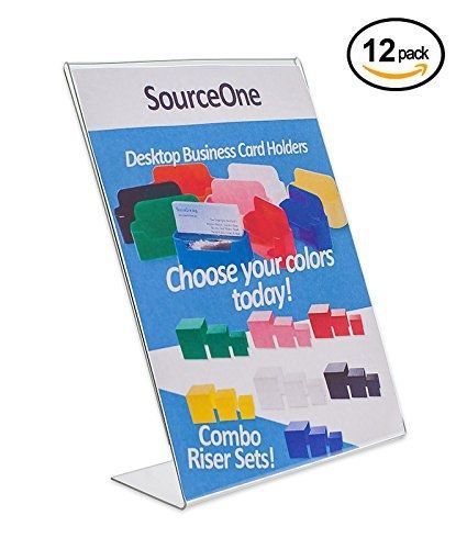 Sourceone source one 12-pack 5 x 7 inches slant back clear acrylic sign holder for sale