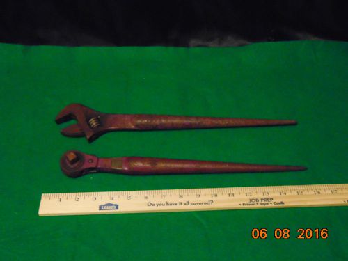 VINTAGE, spud crescent wrench / 3/4 spud ratchet