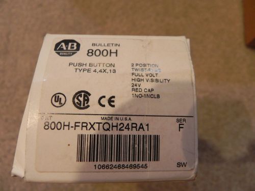 ALLEN BRADLEY 800H-FRXTQH24RA1 E Stop Red ILLUMINATED AB