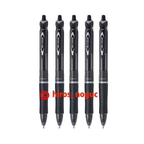 Pilot Acroball, Ballpoint Pen, 1.0mm medium, Back ink 5pcs set