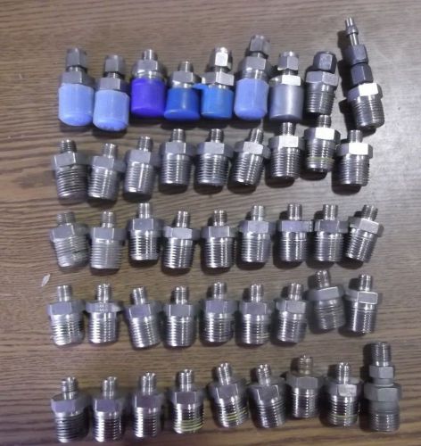 45 Swagelok, Parker, and Off Brand 1/4&#034; x 1/2&#034; male connectors 400-1-8 / 4-8 FBZ