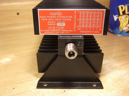 30 dB 150W 6 GHz 50 Ohm N Attenuator - Narda 769-30 - Nice!