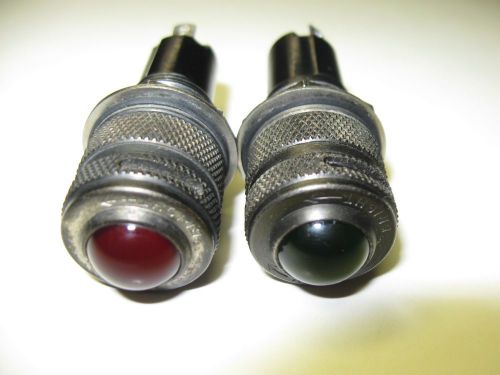 (2) Vintage DIALCO Panel Mount Indicator Lights w/ Mech Dimmers &amp; #47 Bulbs #1