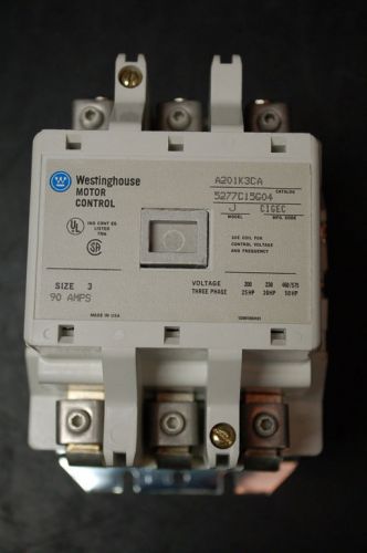 Westinghouse A201K3CA 3PH 90A Size 3 Motor Control Contactor