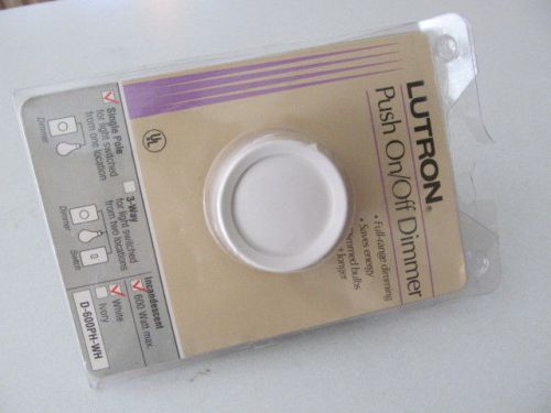 Lutron White Push On/Off Light Full-Range Dimmer (600 Watts D-600PH-WH)