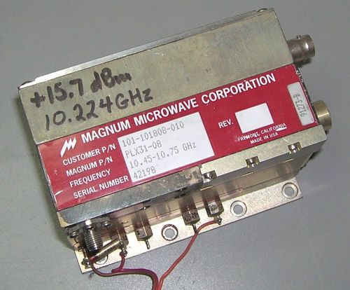 Magnum Microwave 10 GHz Brick Oscillator Tested, Tuned, Operating on 10.224GHz