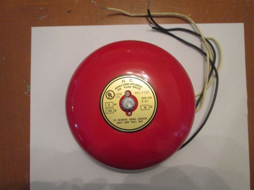 AUDIBLE SIGNAL APPLIANCES 6&#034; FIRE ALARM BELL 120V MODEL # HC-1120