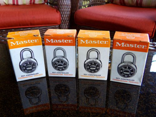 4 VINTAGE NEW OLD STOCK MASTER LOCK COMBINATION LOCKS CONTROL KEY  FREE SHIPPING