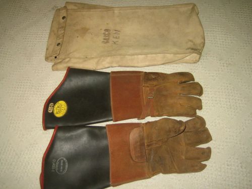 Salisbury Electric Linemen Gloves Class 1 Size 10 1/2 Model L4346 w Canvas Bag