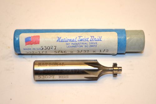 NOS NATIONAL USA #302-1/2 HSS Woodruff Cutter 5/16&#034; x 3/32&#034; x 1/2&#034; Shank #WRNA41