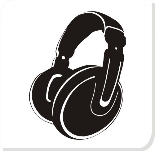 Nice headphone in silhouette vinyl creative decal funny car window sticker #183 for sale