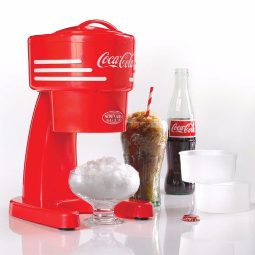 NOSTALGIA ELECTRICS TABLETOP COCA COLA RETRO THEME SHAVED ICE MACHINE SNOW CONE