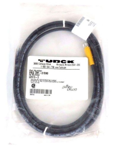 NIB TURCK PKG-3M-2/S90 PICOFAST MOLDED CORDSET PKG3M2S90, ID #: U2515-3