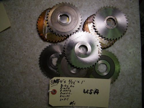 8-PCS - MIXED -BRANDS - 4&#034; X 5/32&#034; X1&#034;, USA, SLITTING/SLOTTING SAWS